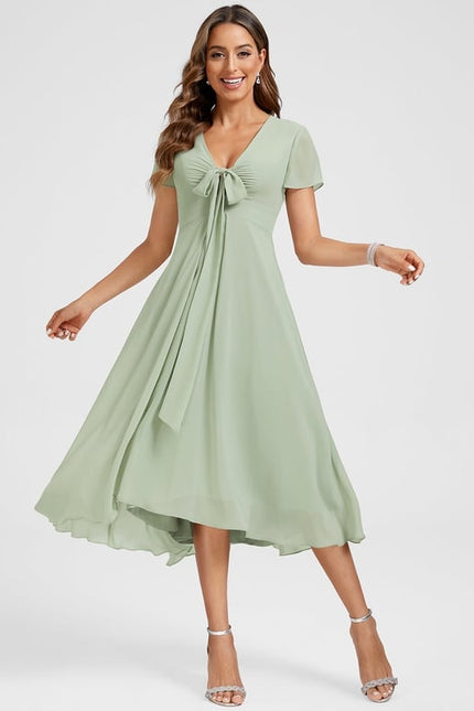 Robe Portefeuille Fluide Verte