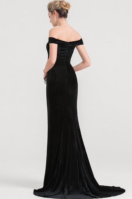 Robe Portefeuille Velours Noir - gallery 3