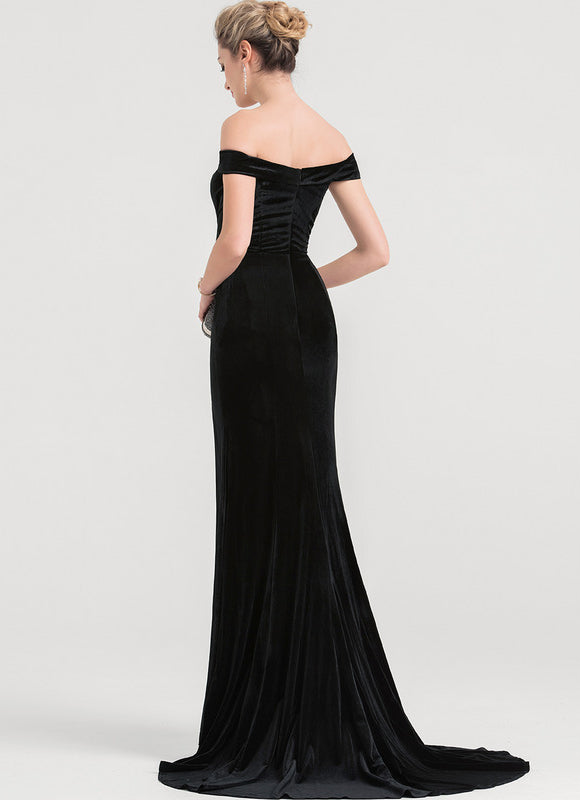 Robe Portefeuille Velours Noir - gallery 3
