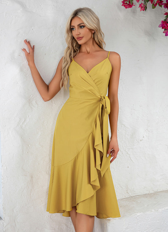 Robe Portefeuille Moutarde Chic - gallery 1