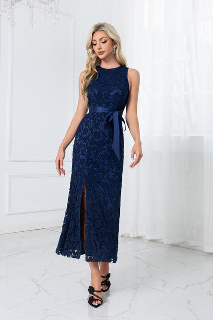 Robe Portefeuille Dentelle Marine - gallery 6
