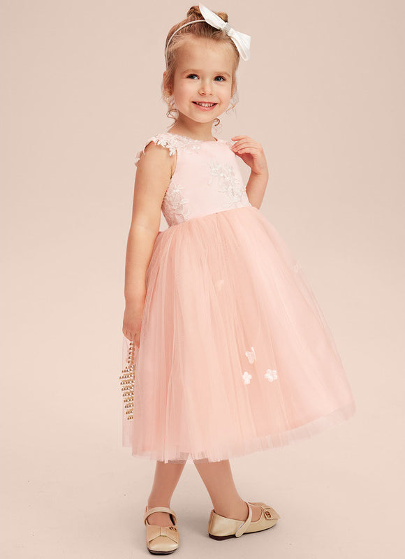Robe Portefeuille Tulle Enfant Rose - gallery 1
