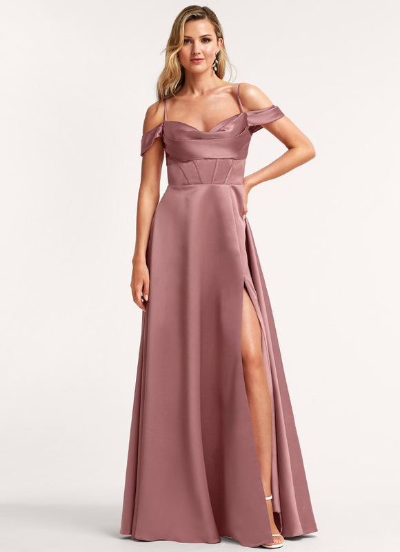 Robe Portefeuille Satin Rose