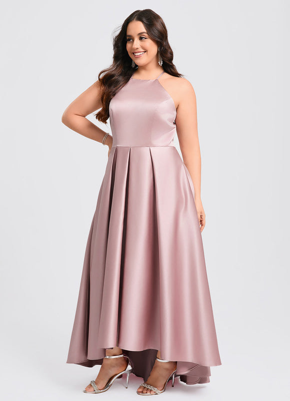 Robe Portefeuille Asymétrique Rose - gallery 7