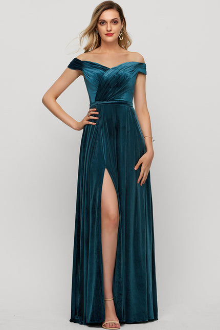 Robe Portefeuille Velours Émeraude Chic - gallery 3