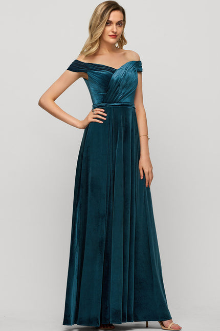 Robe Portefeuille Velours Émeraude Chic - gallery 1