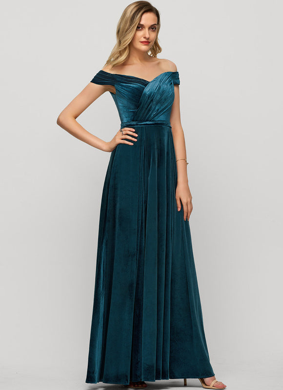 Robe Portefeuille Velours Émeraude Chic - gallery 1