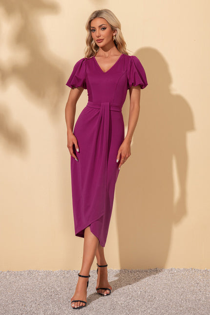 Robe Portefeuille Prune Élégante