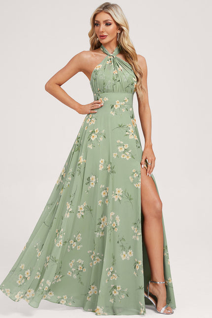 Robe Portefeuille Fleurie Poudrée - gallery 5