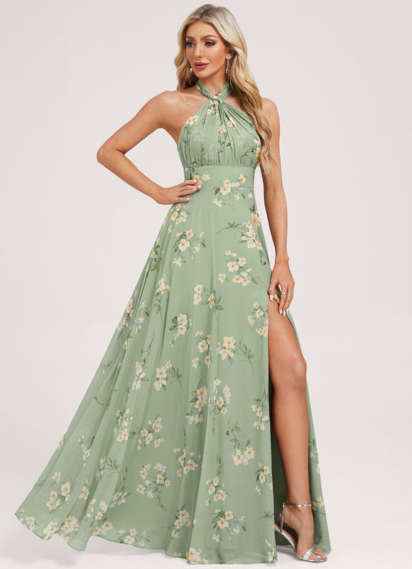 Robe Portefeuille Fleurie Poudrée - gallery 5