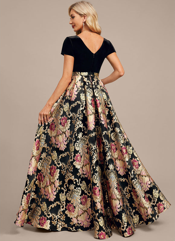 Robe Portefeuille Velours Floral - gallery 8