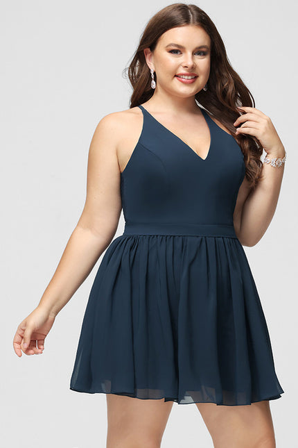 Robe Portefeuille Chiffon Marine - gallery 9