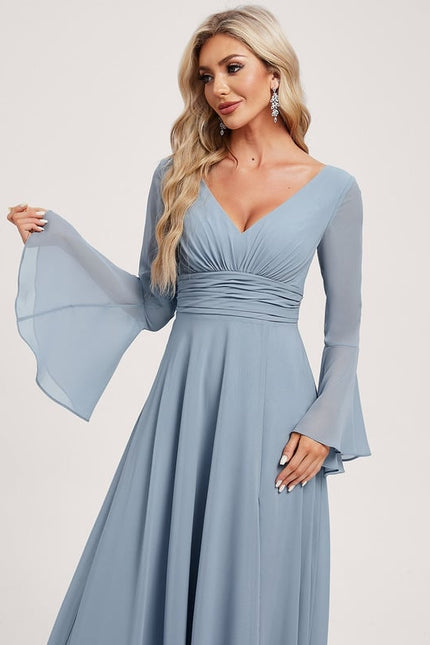 Robe Portefeuille Rose Drapée - gallery 4