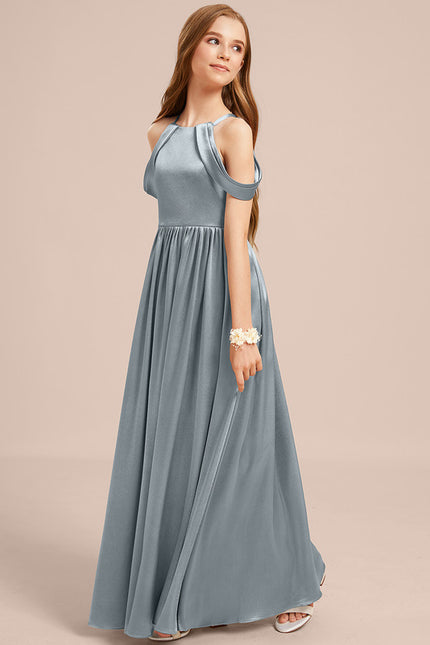 Robe Portefeuille Satin Ciel - gallery 2