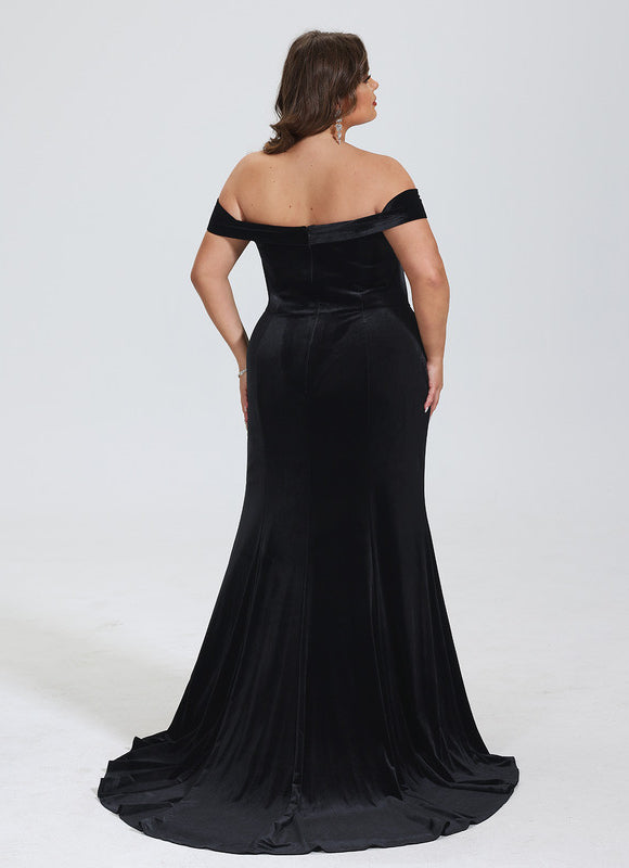 Robe Portefeuille Velours Noir - gallery 7