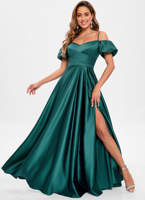 Robe Portefeuille Satin Azur - gallery 6