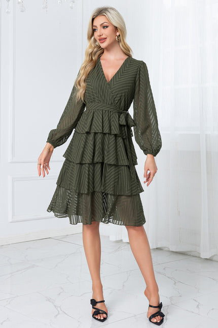 Robe Portefeuille Avec Volant - gallery 2