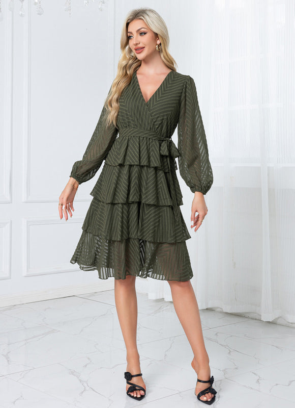 Robe Portefeuille Avec Volant - gallery 2
