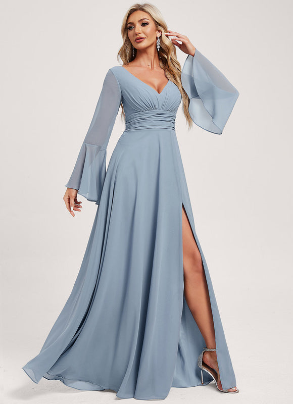 Robe Portefeuille Rose Drapée - gallery 2