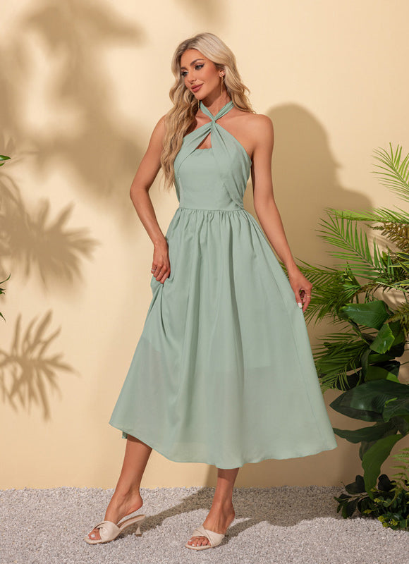 Robe Portefeuille Noire Évasée