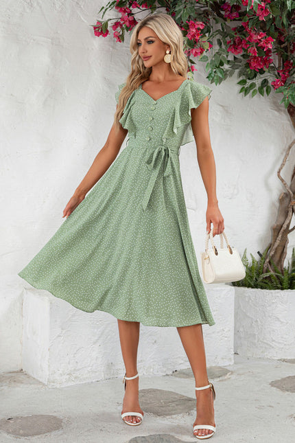 Robe Portefeuille Verte Pois