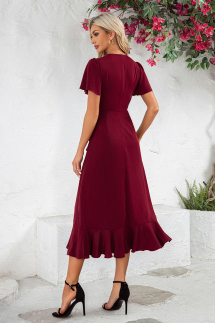Robe Portefeuille Bordeaux Chic - gallery 1