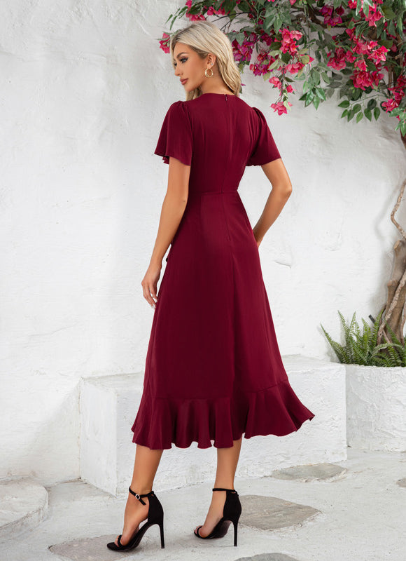 Robe Portefeuille Bordeaux Chic - gallery 1
