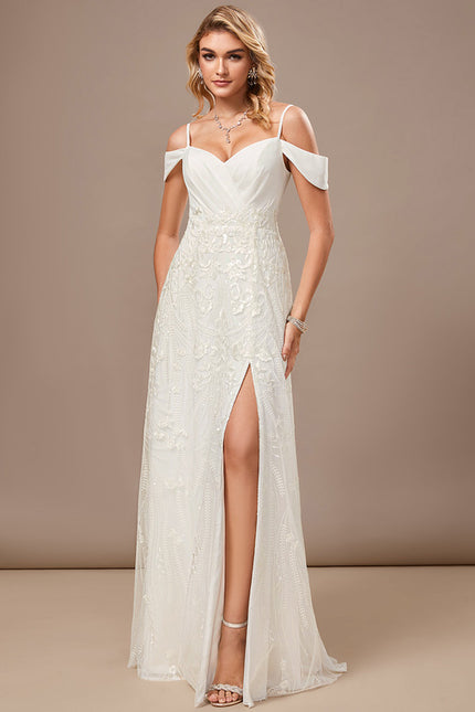 Robe Portefeuille Longue Blanche - gallery 6