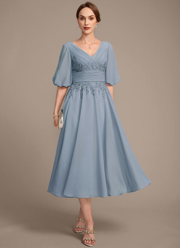 Robe Portefeuille Chiffon Céleste