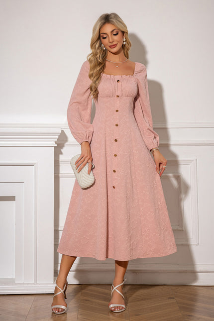 Robe Portefeuille Midi Rose Élégante - gallery 1