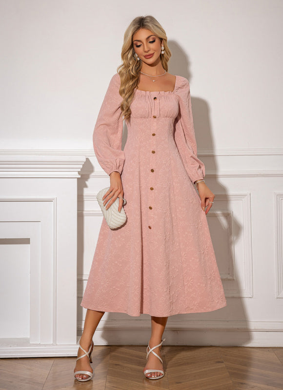 Robe Portefeuille Midi Rose Élégante - gallery 1