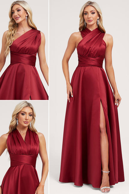 Robe Portefeuille Satin Évasée