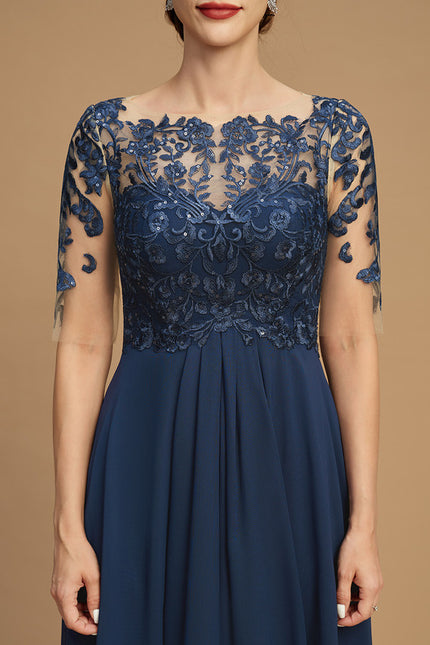Robe Portefeuille Évasée Marine - gallery 3