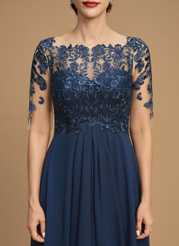 Robe Portefeuille Évasée Marine - gallery 3