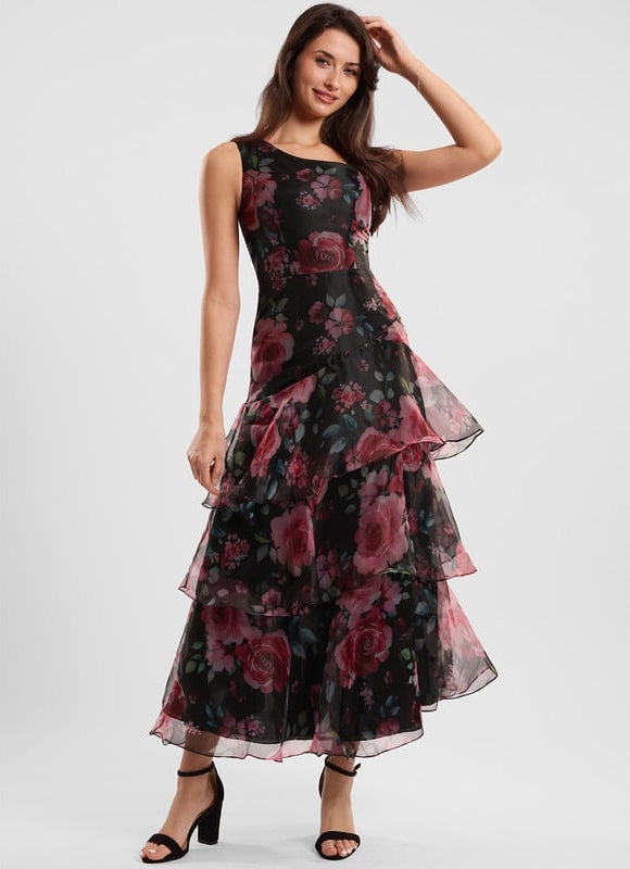 Robe Portefeuille Asymétrique Florale - gallery 1