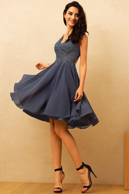 Robe Portefeuille Aérienne Bleu - gallery 3