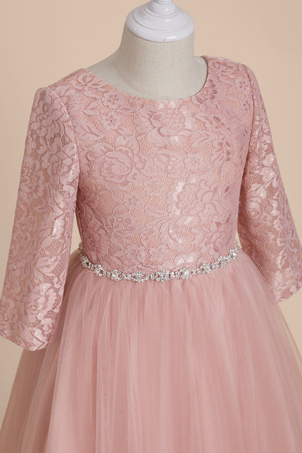 Robe Portefeuille Tulle Rose Poudré - gallery 3