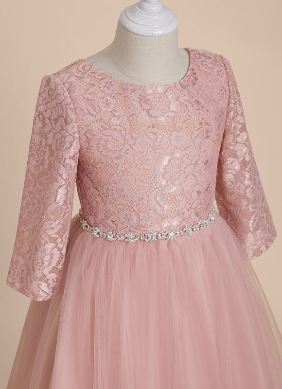 Robe Portefeuille Tulle Rose Poudré - gallery 3