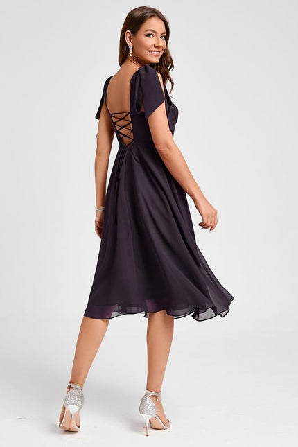 Robe Portefeuille Satinée Nuit - gallery 2