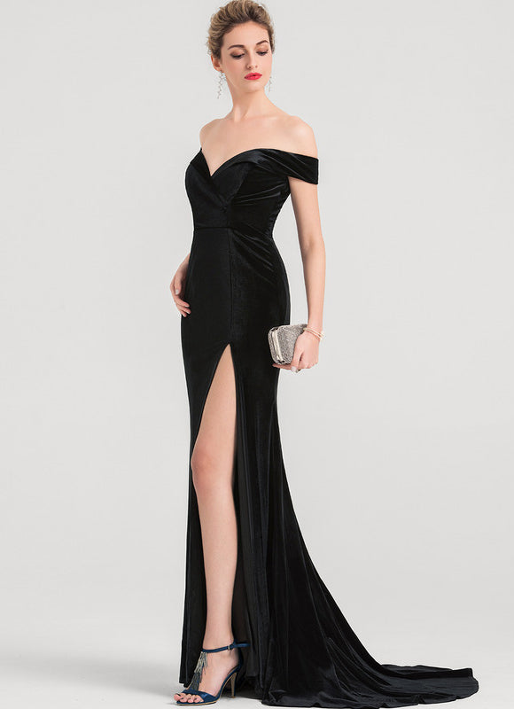 Robe Portefeuille Velours Noir