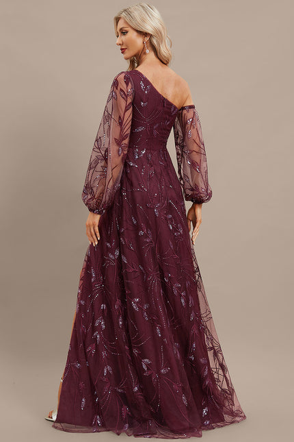 Robe Portefeuille Bordeaux Pailletée - gallery 5