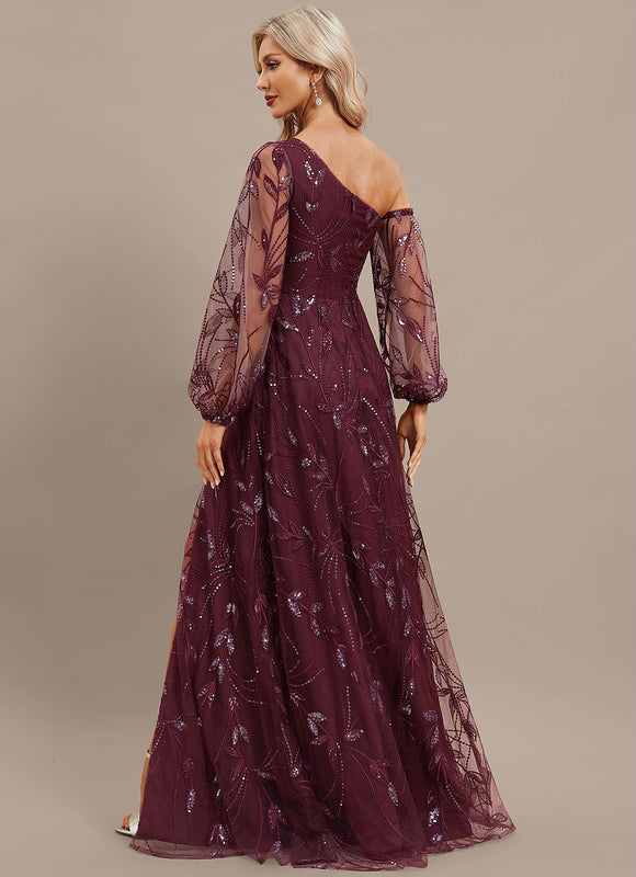 Robe Portefeuille Bordeaux Pailletée - gallery 5