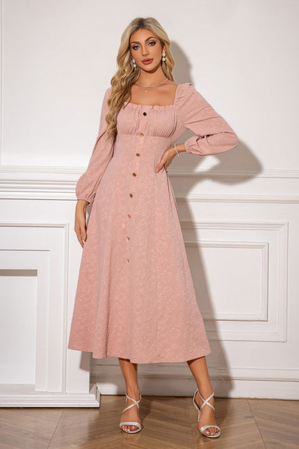Robe Portefeuille Midi Rose Élégante - gallery 5