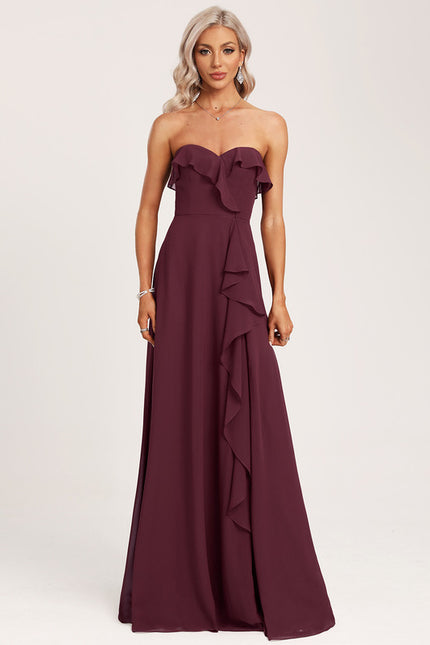 Robe Portefeuille Flottante Bordeaux - gallery 4