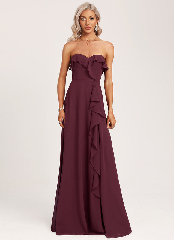 Robe Portefeuille Flottante Bordeaux - gallery 4