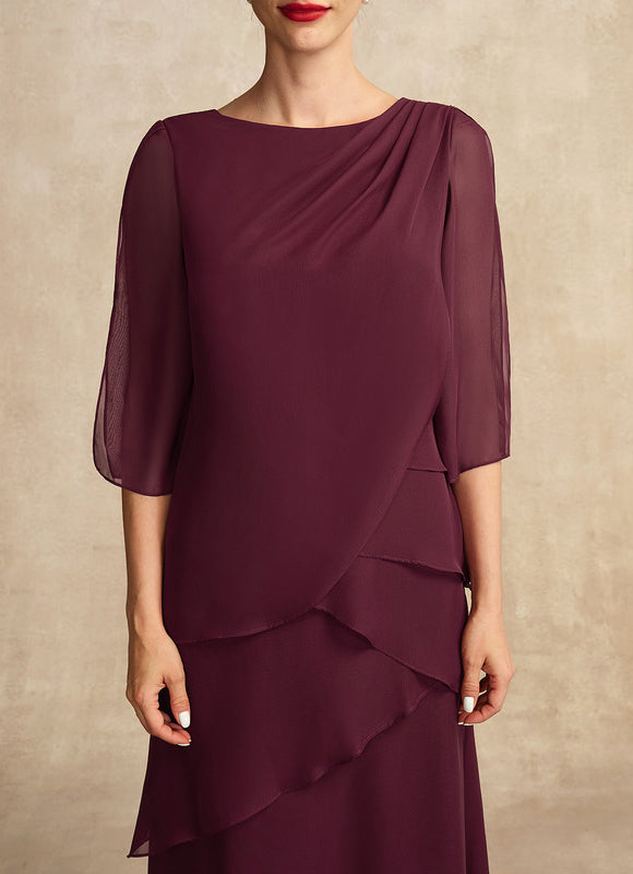 Robe Portefeuille Mousseline Prune - gallery 1