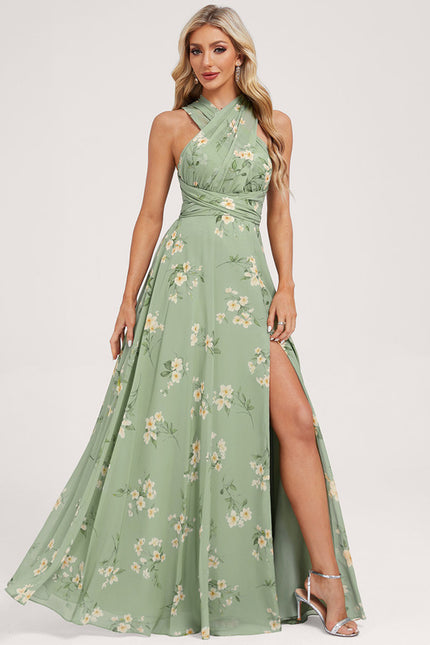 Robe Portefeuille Fleurie Poudrée - gallery 9