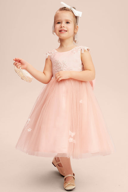Robe Portefeuille Tulle Enfant Rose - gallery 4